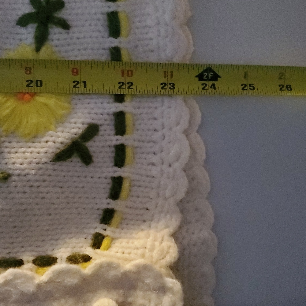 Womens Vintage Handmade Floral Embroidered Knit Sweater Size Small 70's Buttons - Picture 8 of 8